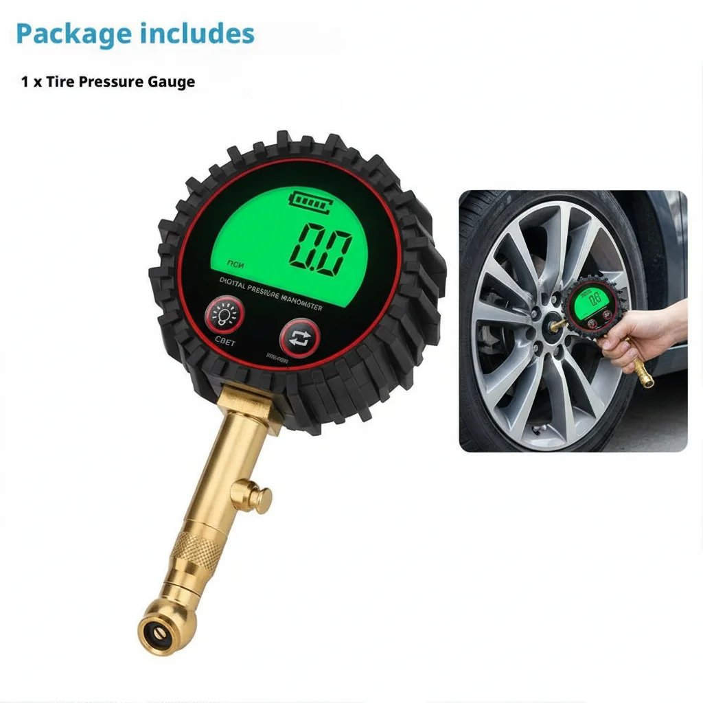 

Сверхмощный автомобильный манометр для шин 3-255PSI, цифровой ЖК-дисплей с подсветкой, воздушный инструмент с быстрым измерением и выпуска воздуха для автомобильных шин