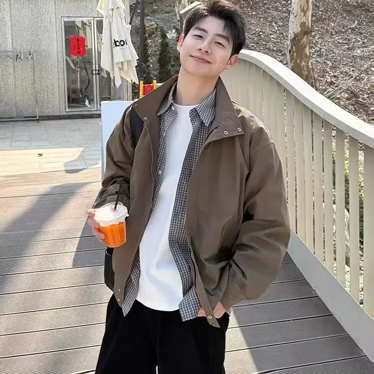 

Slim Fit Casual Men's Jaet Zipper American Sle Workwear Trendy Spring Autumn Men's Zipper Jaet Outdoor Windproof