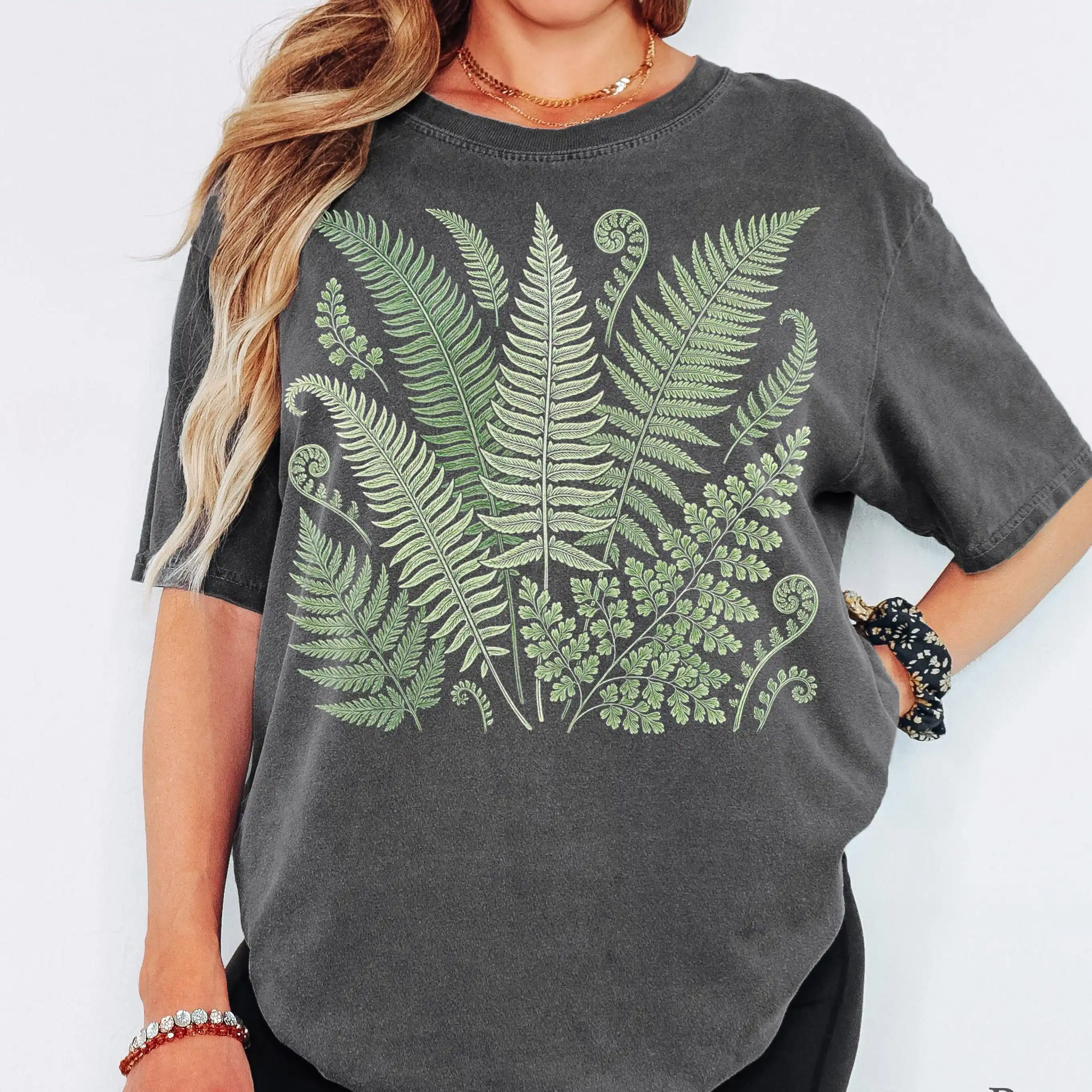 90s Forest Ferns T-Shirt - Men and Women's Unisex Graphic Tee - Vintage Dark Academia Shirt - Nature Botanical Shirt