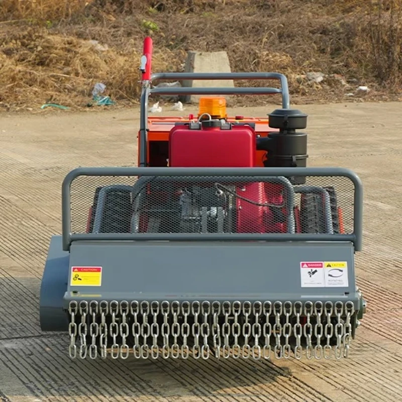 Heavy-Duty Lawn Mower 80/100cm Cutting Width Remote Control Crawler Type for Farm Garden