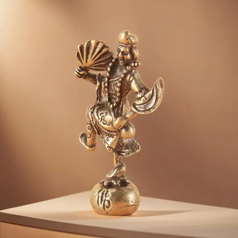 Jigong Monk Old Bronze Daoji Living Buddha Tea Pet Decoration Desktop Brass Ornament Craft