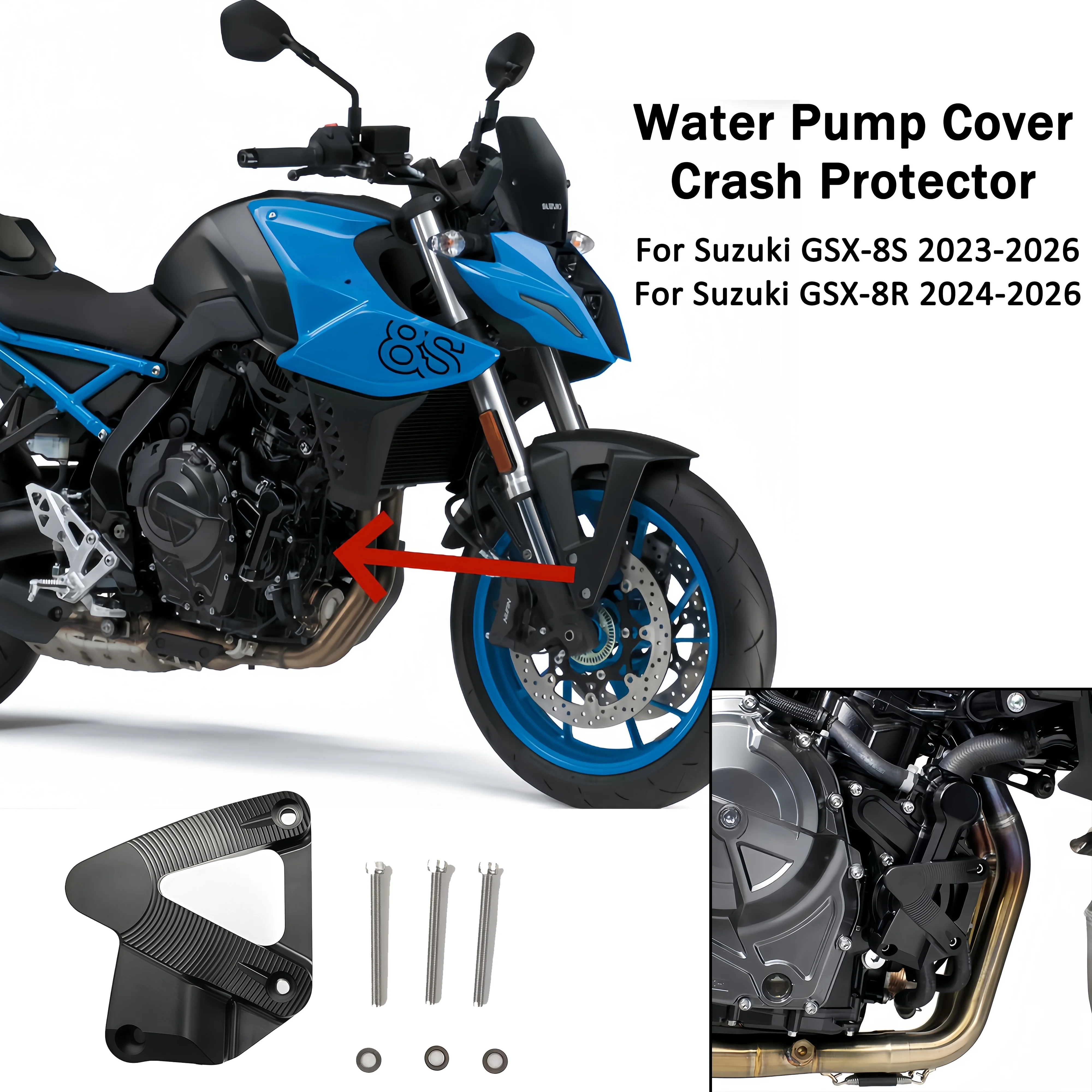 For Suzuki GSX-8S GXS 8S 2023-2026  GSX-8R  GXS 8R GXS 8R 2024-2026 Water Pump Cover Crash Protector