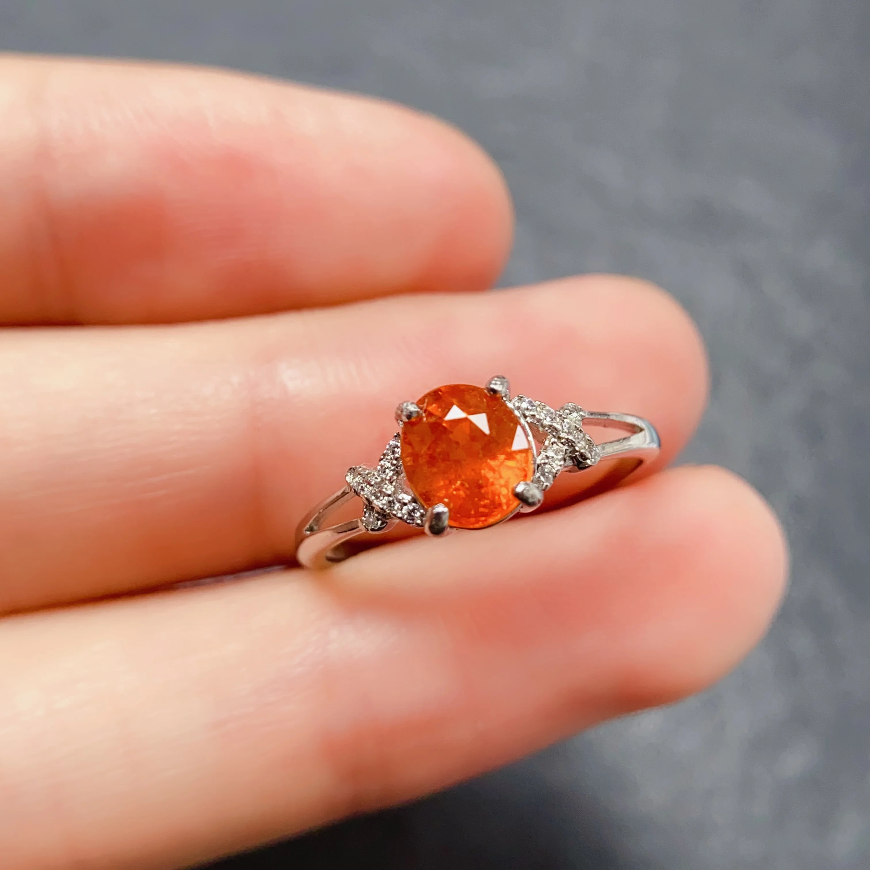 5*6mm Natural Fanta Garnet Ring S925 Sterling Silver Certificate Simple Design Fine Fashion Charm Weddings Jewelry for Women FS