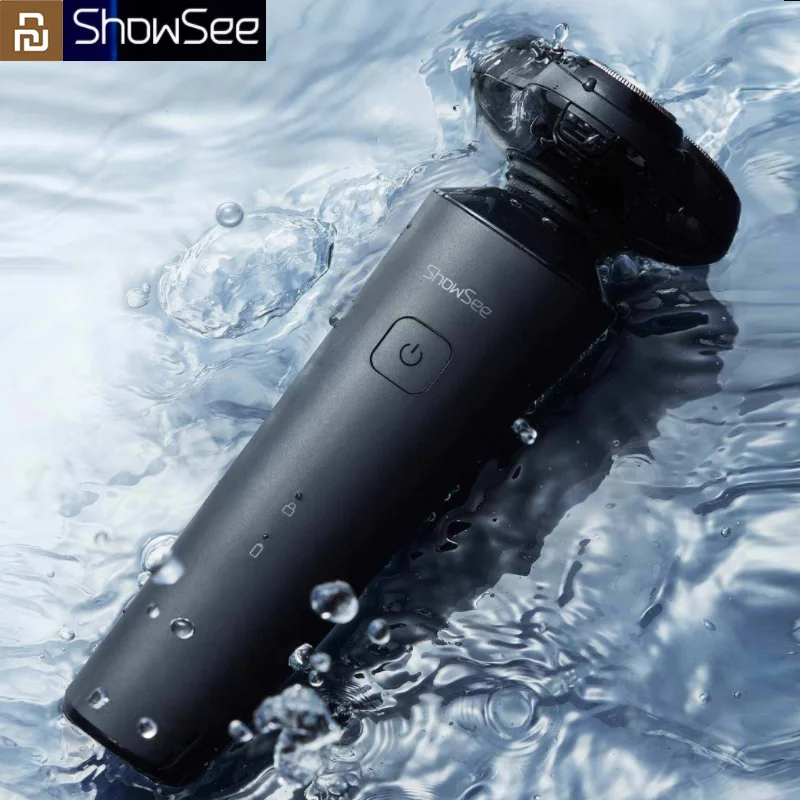 Youpin Showsee F303-BK Electric Shaver Men Dry Wet Shaver Floating Blade Razor IPX7 Waterproof Type-C Charging Beard Shaving