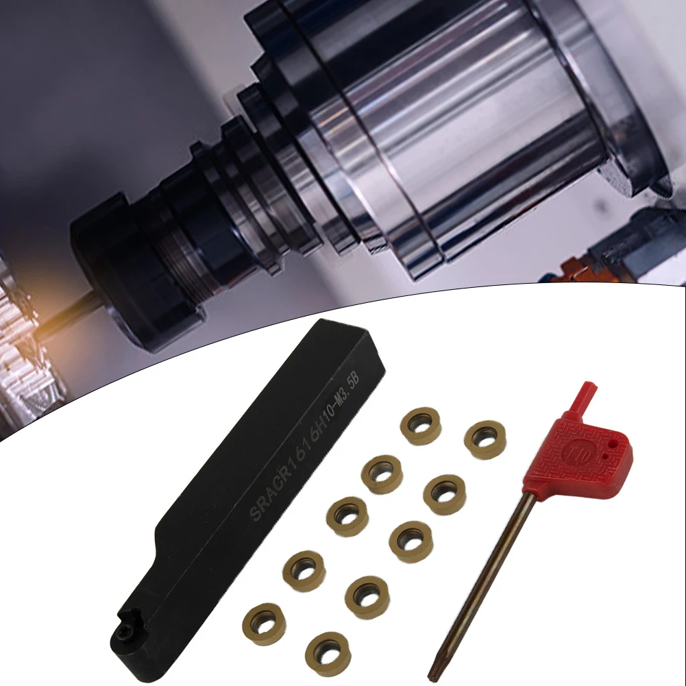 

SRACR1616H10 RCMT10T3MO Insert Turning Tool Holder Workshop Wrench Tool Trimming Accessories Alloy Steel Carving