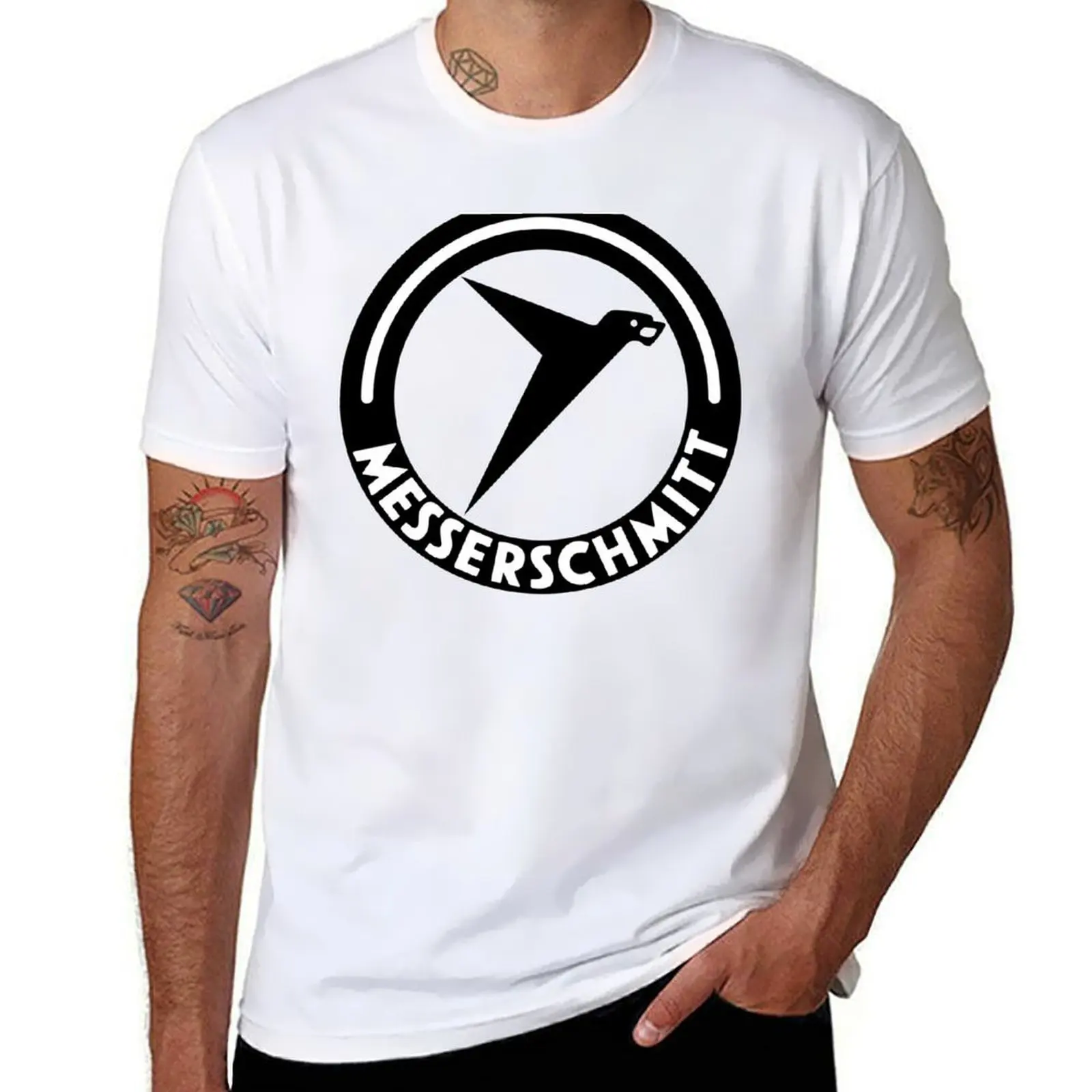 

Messerschmitt Aircraft Logo -Black- (No Label) T-Shirt cotton t shirts man 100% t shirt man casual T-Shirt