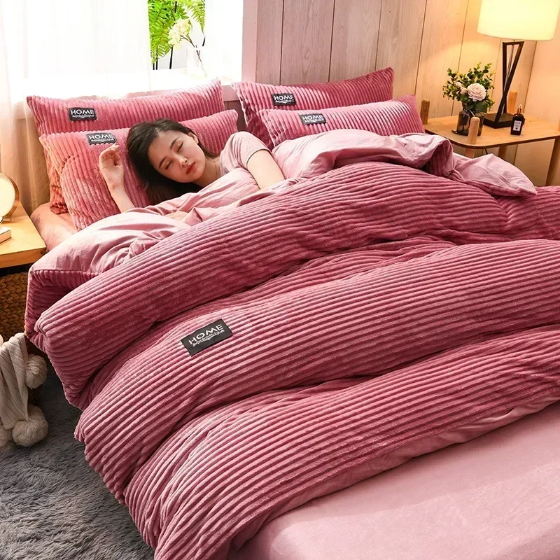 200*230/220*240cm Thick Duvet Cover Winter Warm Soft Double Side Plush Bed Blanket  Comforter/Quilt/Blanket Case Queen King Size