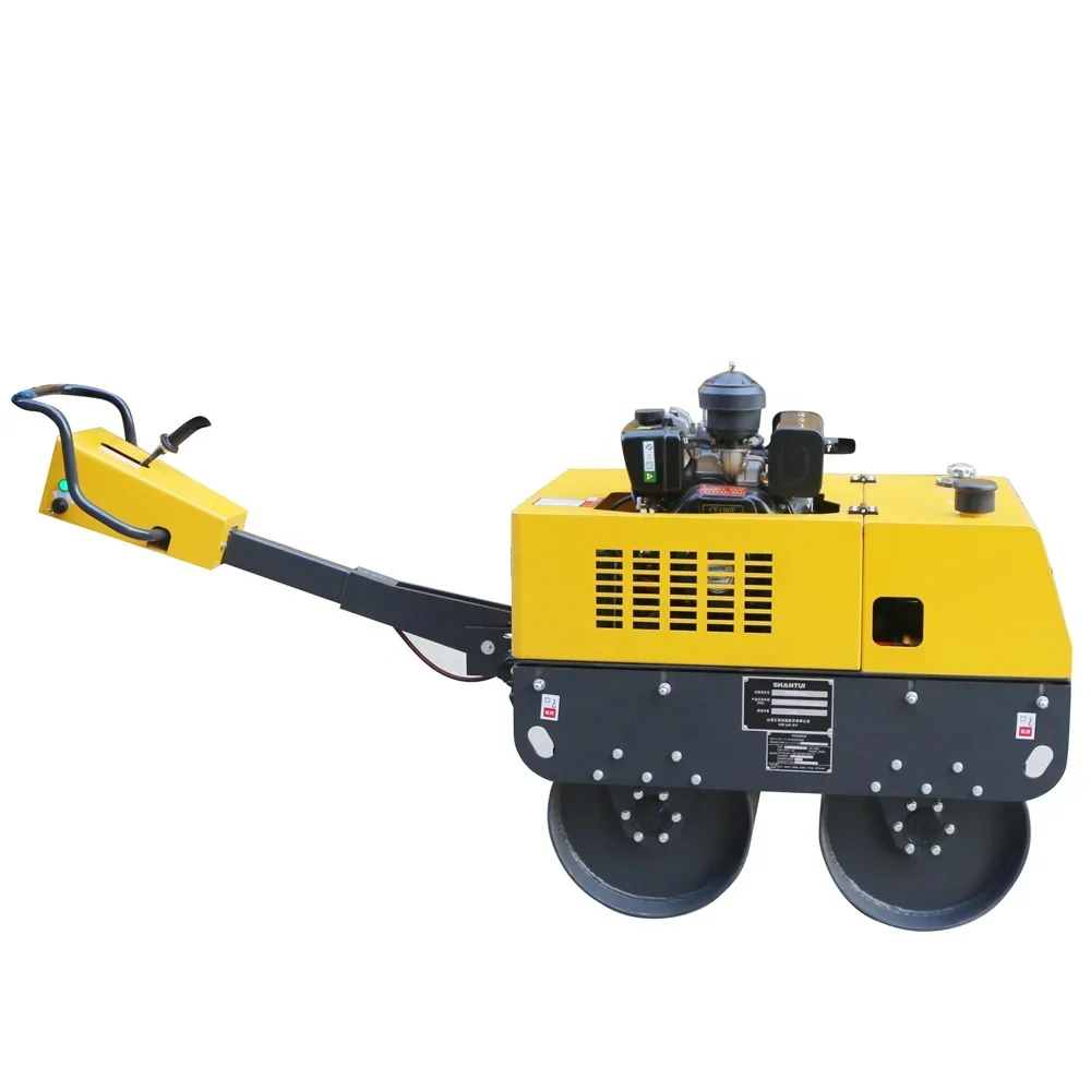 Walk-behind Road Roller Water Ditch Road Compactor Asphalt Gray Soil Compacting and Leveling Machine High Hardness