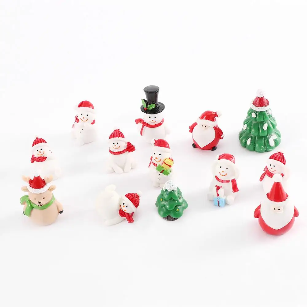Santa Claus Gift Box Dollhouse Terrarium Fairy Garden Decoration Figurines Christmas Miniature Micro Landscape Ornaments