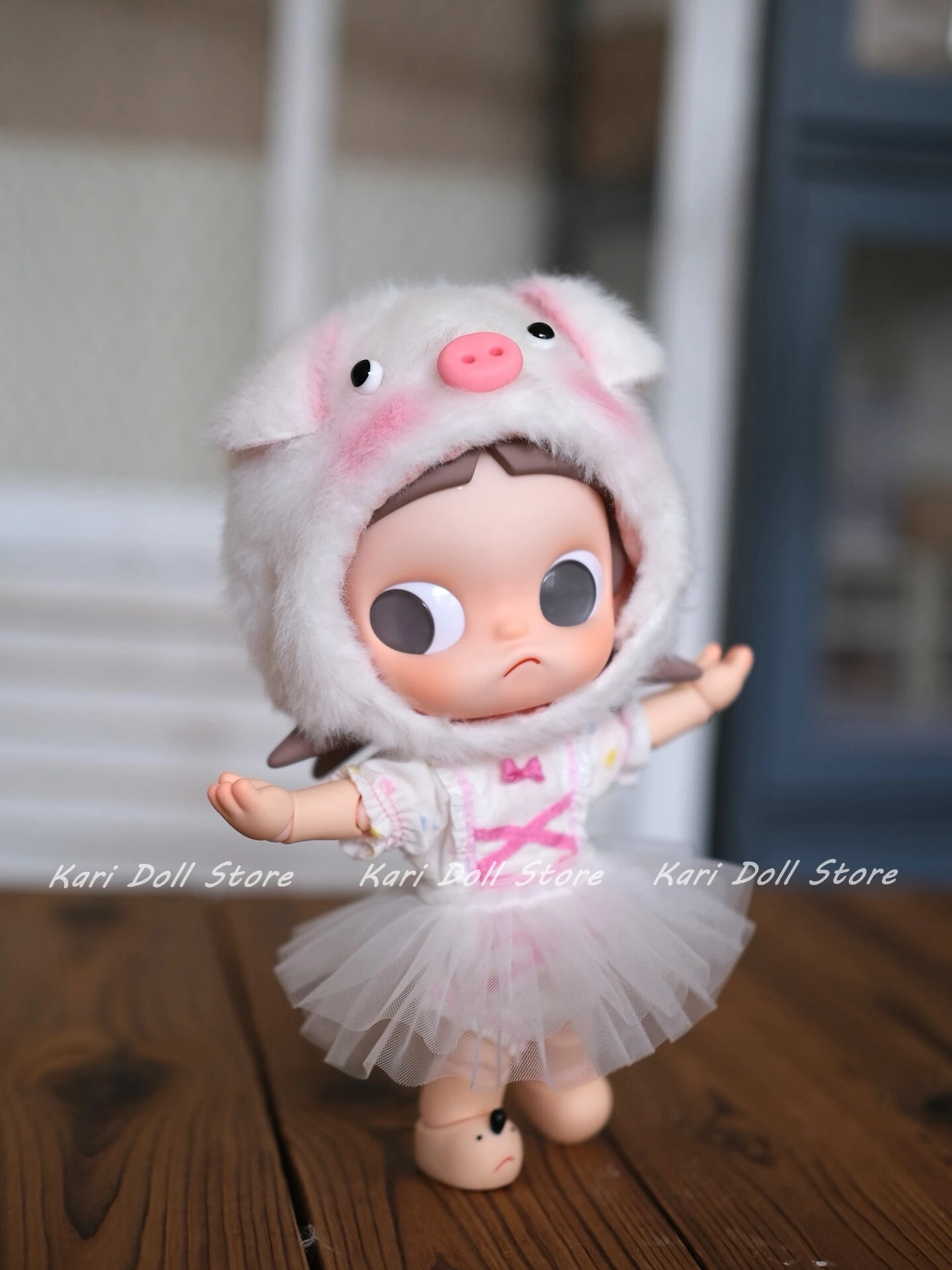 

Kari Store Handmade Dress Clothes for Zsiga 1l8 accessories Doll 8 points action figure Pig head cover+jumpsuit+gauze skirt