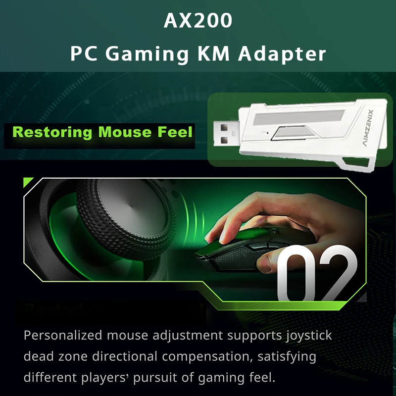 AIMZENIX AX200 Pro Конвертер клавиатуры и мыши для ПК консолей — игровой адаптер Plug & Play повышенной производительности Фото №5