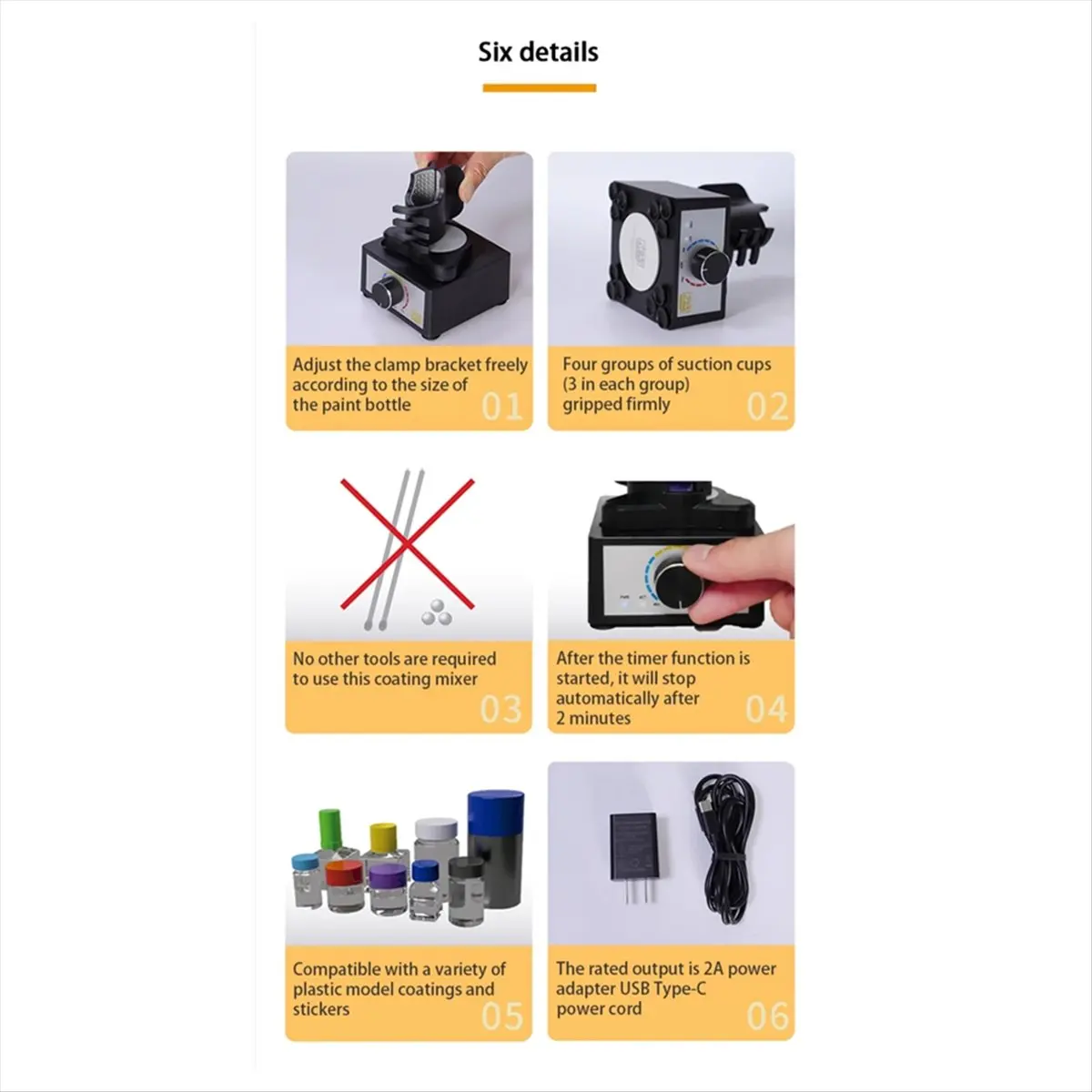 A74U Electric Paint Stirrer Model Making Tools Swirl Electric Paint Stirrer Model Paint Self-Spraying Paint Stirrer