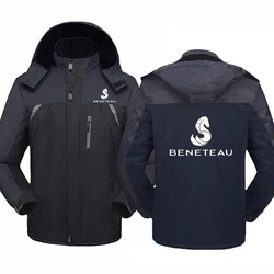Beneteau Sailboat Sailing Yacht Men New Winter Print Thick Windbreaker Print Coat Waterproof Warmer Outdoor Comfortable Clothing