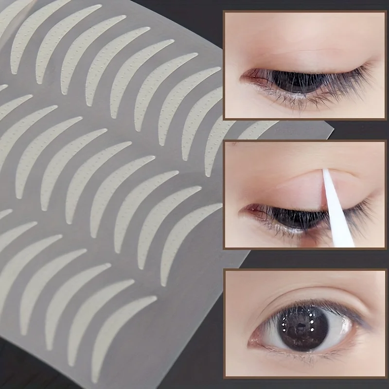 Double Eyelid Tape With Tweezer Lifting Fork - 10 Sheets - Transparent Self-Adhesive Double Eyelid Makeup Tool For Ladies - Doub