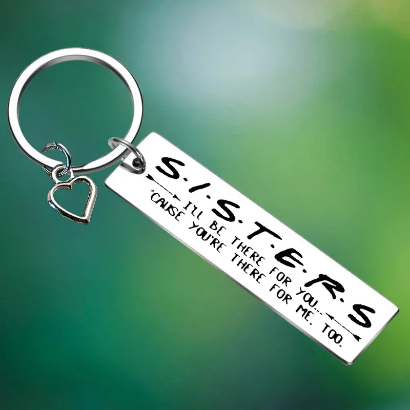 Soul Sister Gifts Keychain Jewelry Best Friends Gift Key Chain Pendant Friendship gift Cause You're There for Me