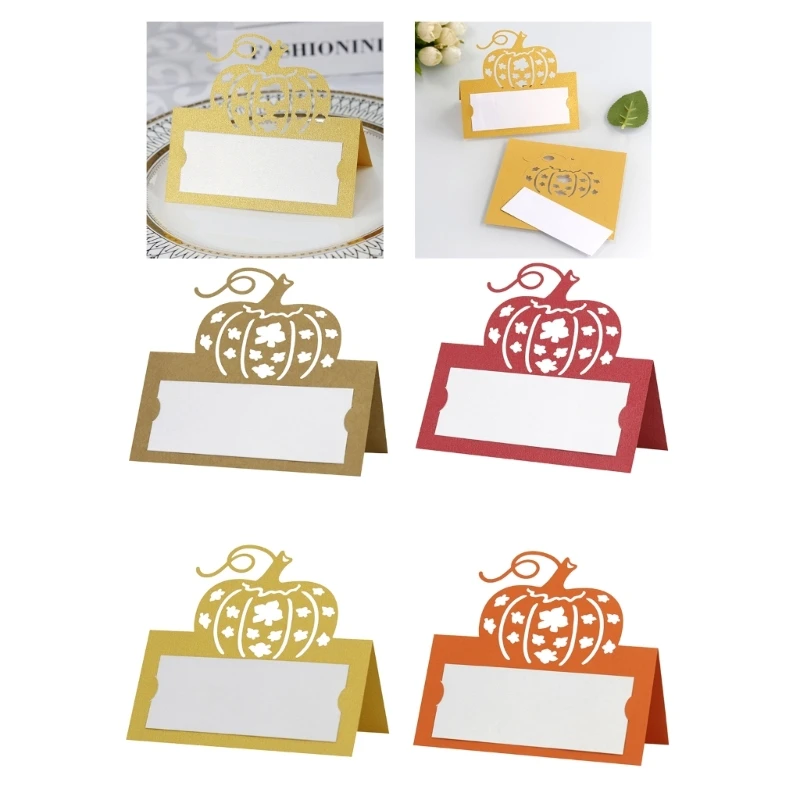 50Pcs Handmade Thanksgiving Place Cards Thanksgiving Pumpkin Place Cards Individualized Place Cards for Celebration