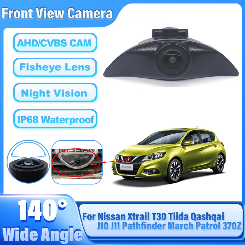 CCD AHD 1080P Vehicle logo Car Front View Camera For Nissan Xtrail T30 Tiida Qashqai J10 J11 Pathfinder March Patrol 370Z