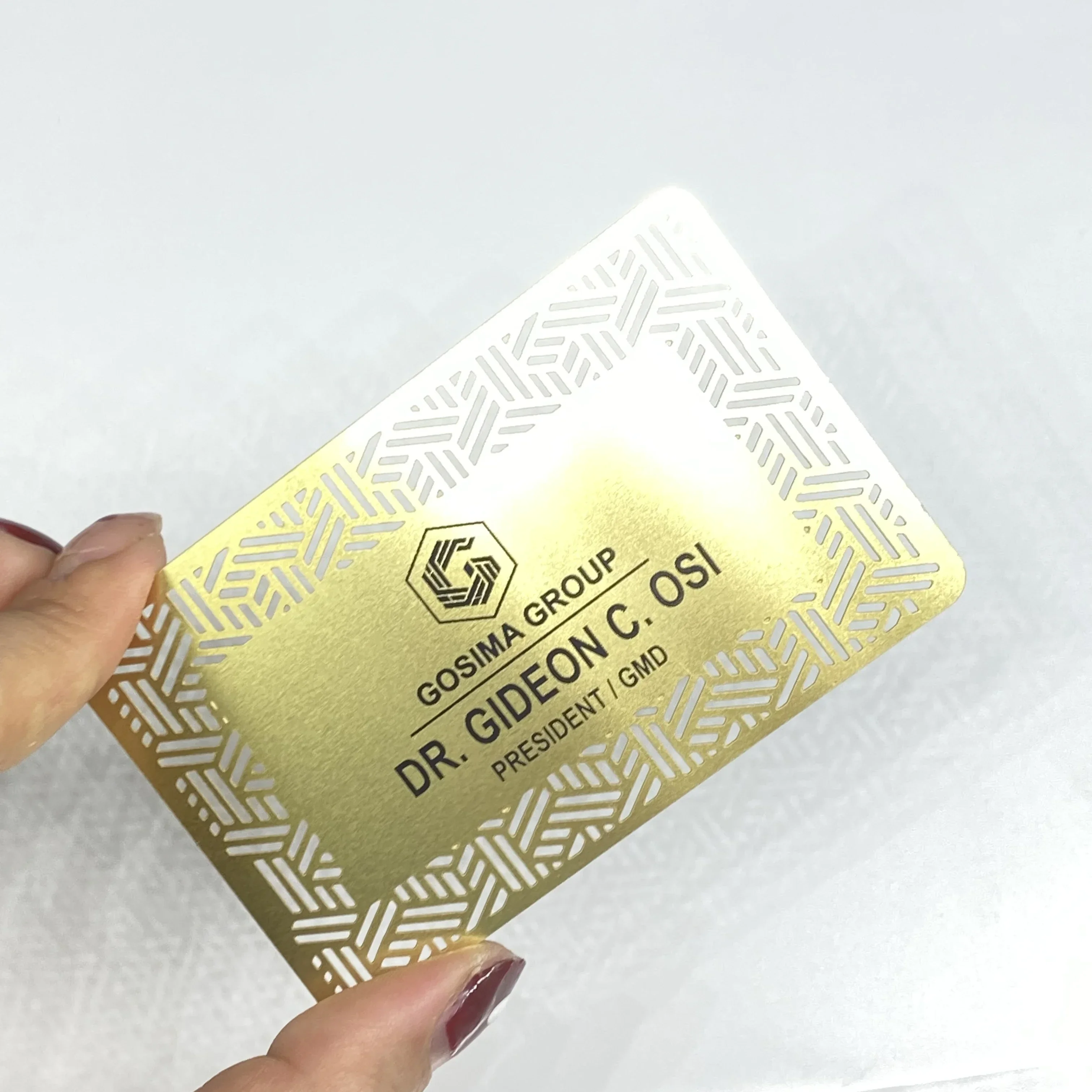 Biglietti da visita di lusso Biglietto da visita in metallo Nfc da 0,8 mm con codice QR