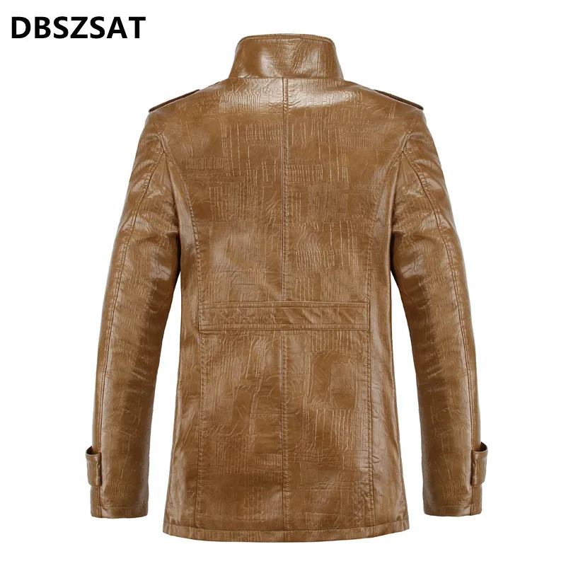 Nuovo arrivato autunno/inverno cappotto da uomo colletto alla coreana con giacca termica spessa in lana e velluto camicia in pelle impermeabile di grandi dimensioni