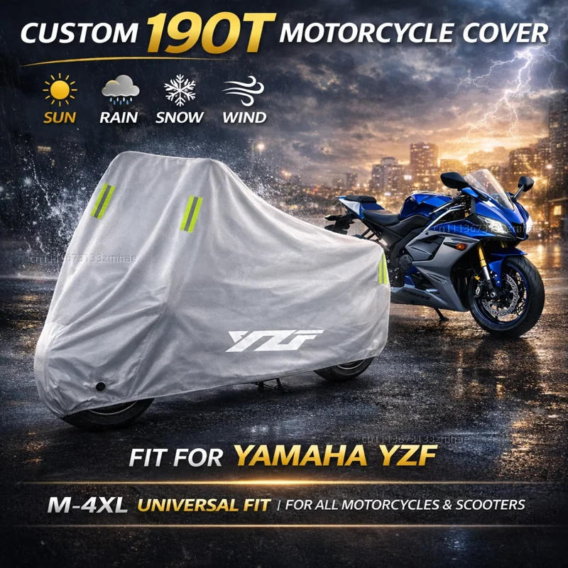 

For Yamaha YZF R3 R25 R6 R1 2013-2019 Motorcycle Cover Waterproof Heavy Duty Outdoor Rain Dust Sun Protector