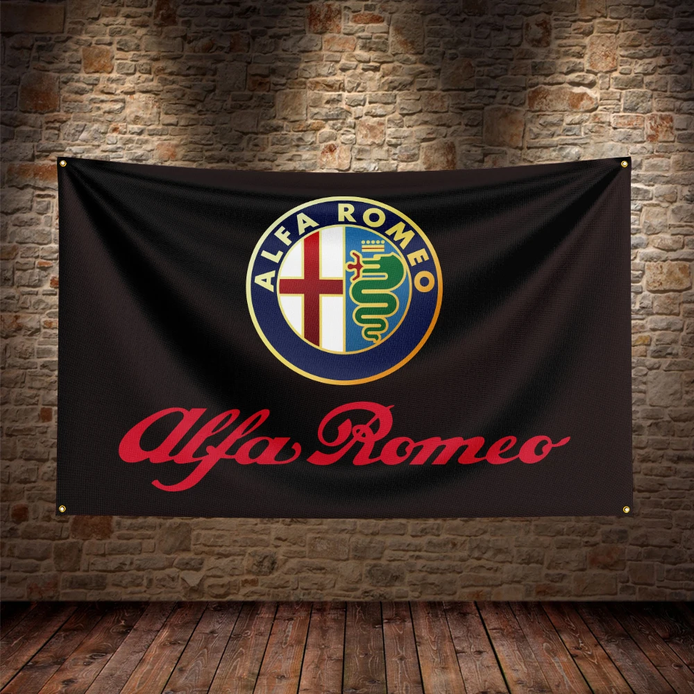 3X5Ft Alfa romeos Flag Polyester Printed Car Banner For Decor