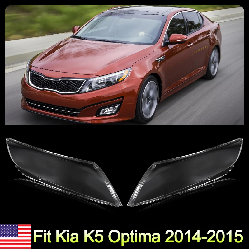 

Left+Right Front Headlight Lens HeadLamp Cover Clear For Kia K5 Optima 2014-2015