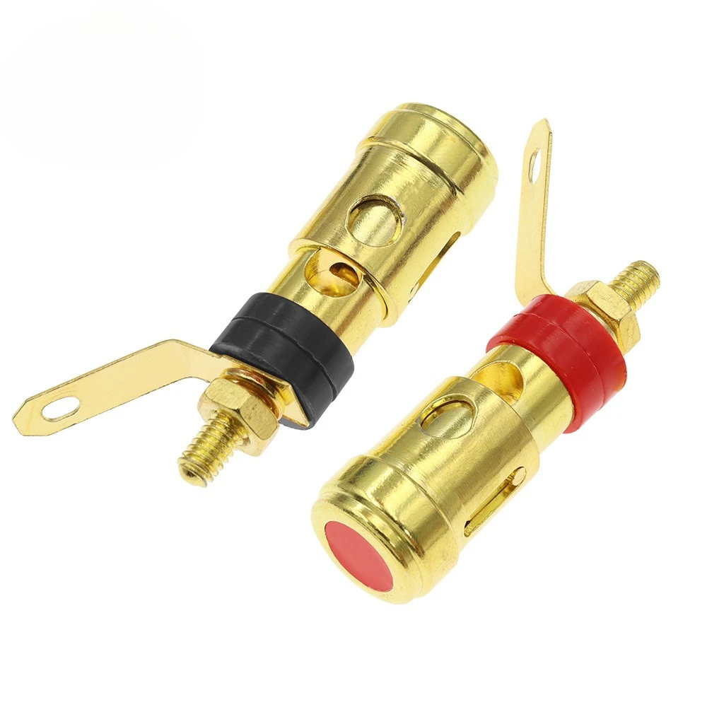 Gold-Plated Push-Type Spring Terminal Speaker Amplifier Spring Self-Locking Socket Push-Type Terminal