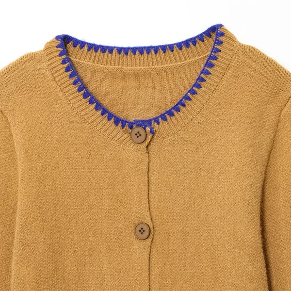 Autumn New Fashion Simple Contrasting Color Embroidered Knitted Jacket