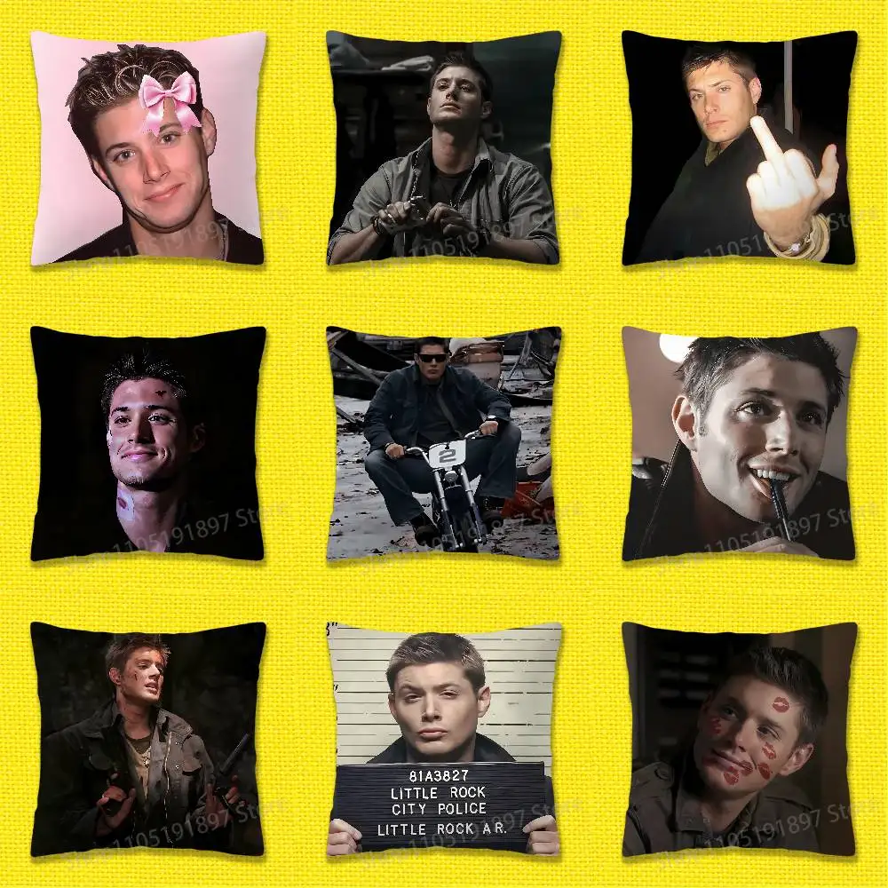 

D-Dean Winchester J-Jensen Ackles S-Supernatural Throw Pillow Case For 55x55cm 30cm 50cm 45cm 40cm Square Chair Pillowcase Case