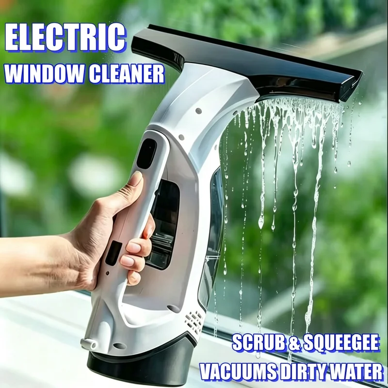Handheld Electric Glass Cleaning Device Automatic Portable Glass Cleaning Tool  Household Water Absorbing  Glass Scraper