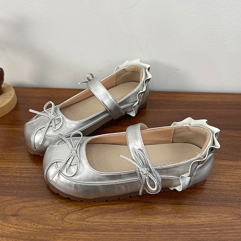 

Женская обувь Мэри Джейн с бантом, летние сандалии на плоской подошве, лоферы, трендовая обувь 2024, трендовая кожаная обувь в стиле Лолиты, повседневное платье, прогулочная женская обувь Zapatos