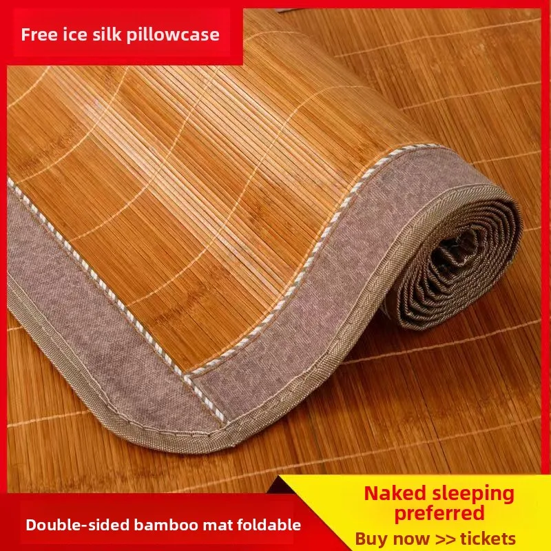 Cooling Bamboo Mat Foldable Double Sided Home Dormitory Nine Tenths Meter One Point Five Meters Natural Pure Bamboo Mattress