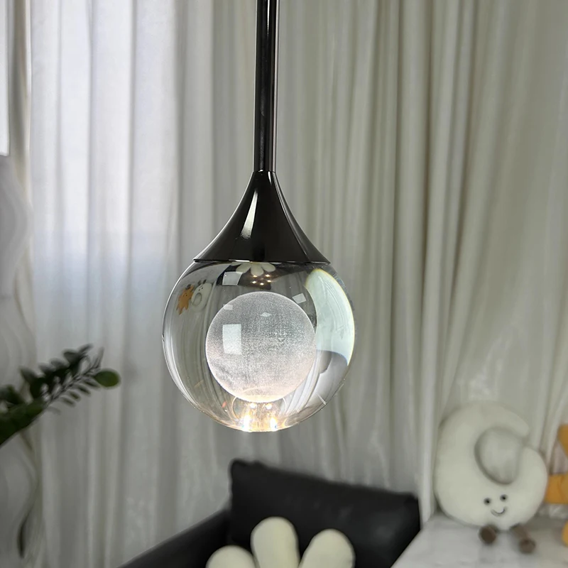Ltalian Luxury Crystal Pendant Lamp Creative Ceiling Light Indoor Decoration Lighting Fixture Living Room Bar Counter Pendant Li