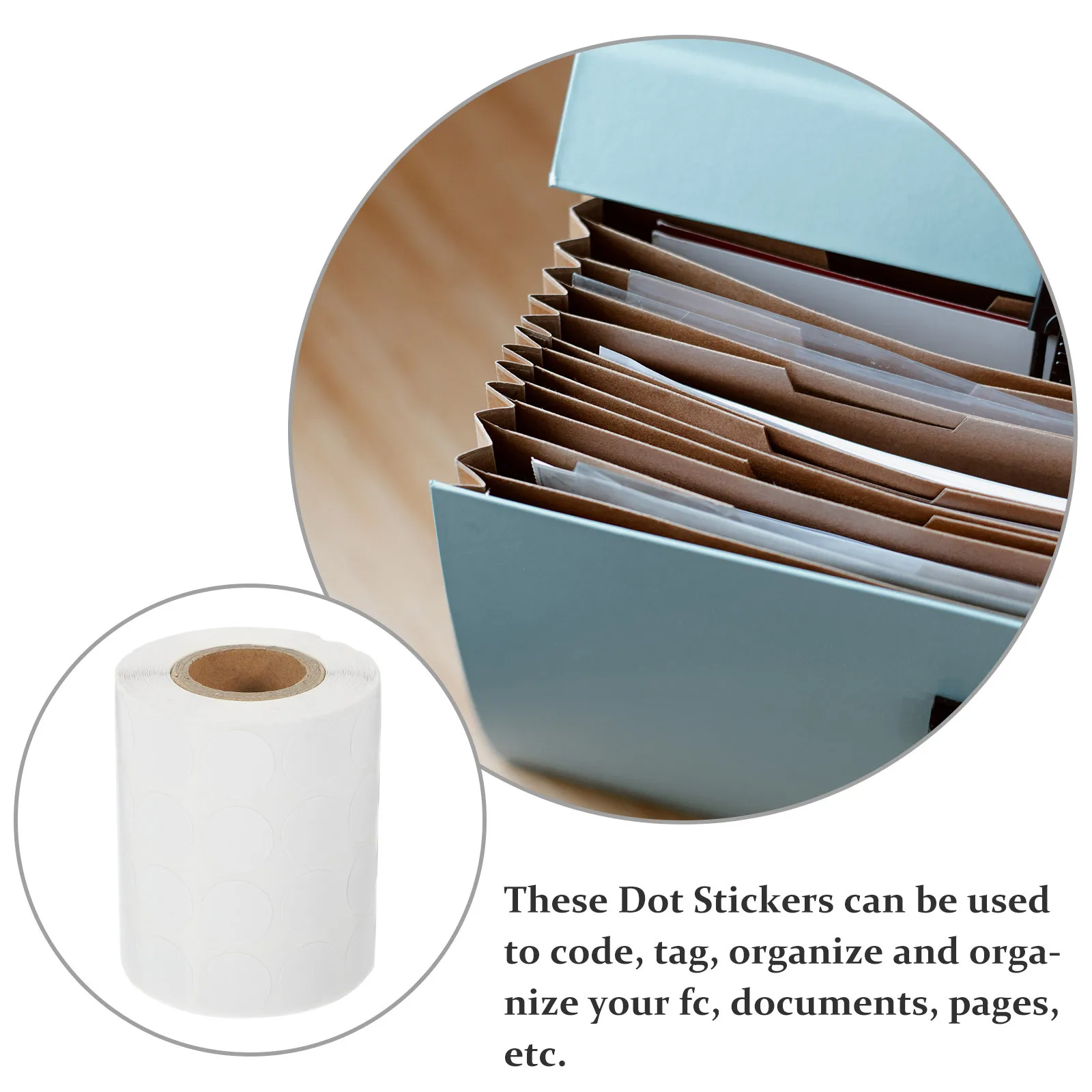 

3000Pcs Circle Dot Stickers Blank Coding Labels Self-Adhesive Round Labels for Files Storage School and Home Use