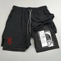 Berserk Guts - Men's double layered shorts quick drying 2-in-1 sports shorts breathable suitable for running and fitness