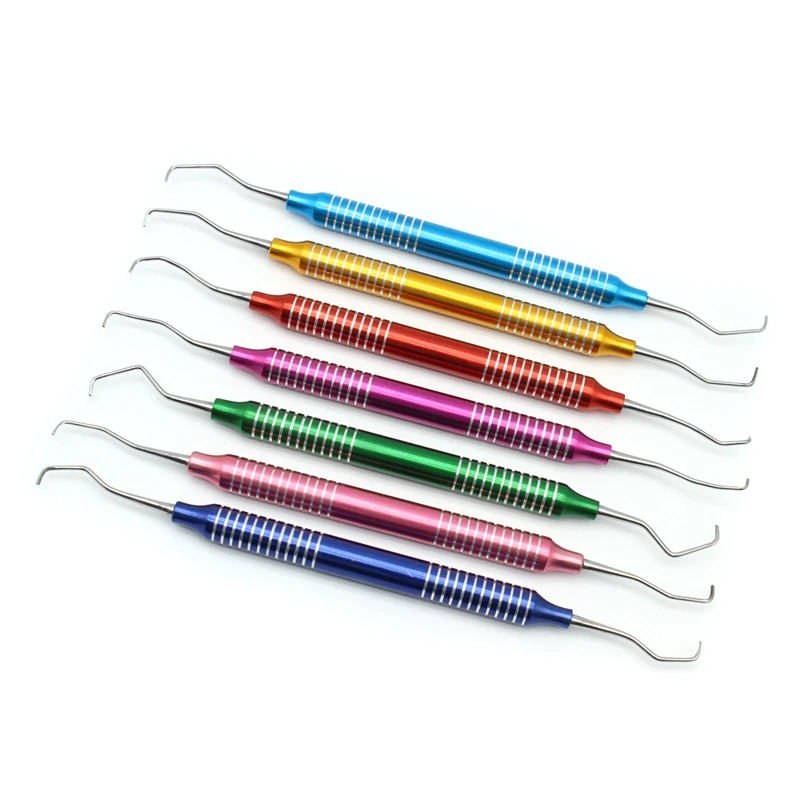 7Pcs/set Teeth Cleaning Dental Scaler Set Periodontal Bone Curettes Perio Dentistry Equipment Oral Care Teeth Whitening Tools