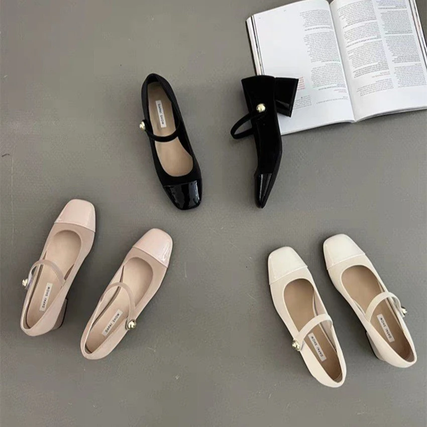 

Suede Women Square Toe Mary Janes Autumn Shoes Mid Heels Fashion New Pumps Shoes New Female Designer Brand Footwear Party Dress