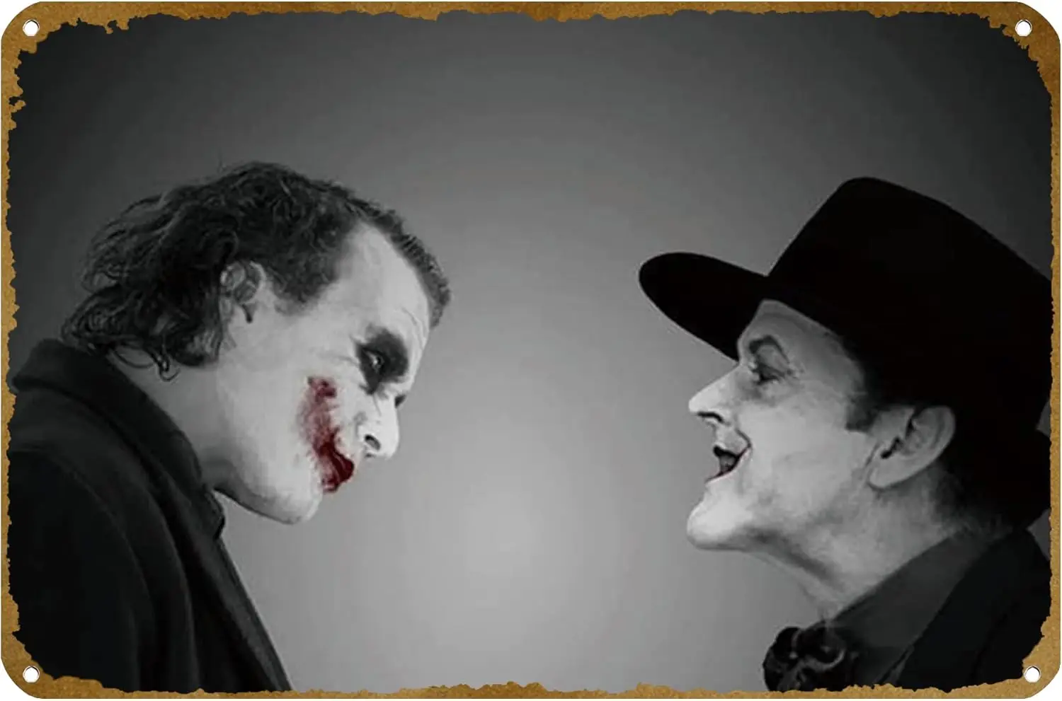 jack Nicholson And Heath Ledger The Jokers Movie Poster Vintage Metal Tin sign Logo Family Club Bar Cafe Bedroom Art Wall D sign