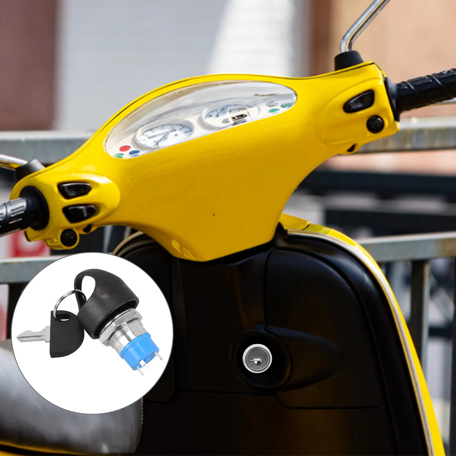 

Power Switch Replacement for Electric Scooter Bike Ignition Lock Cylinder with Key Zinc Alloy Waterproof Starter ATV Scooter