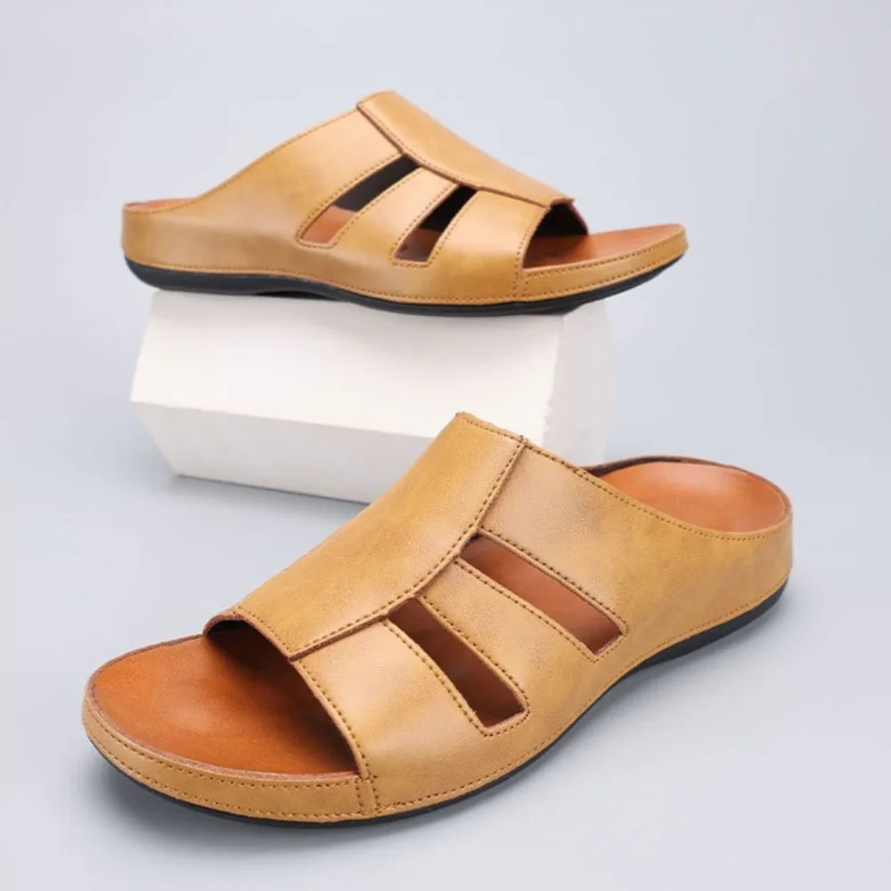 

Мужские уличные шлепанцы-полутапочки больших размеров, разноцветные, модные, для пляжа