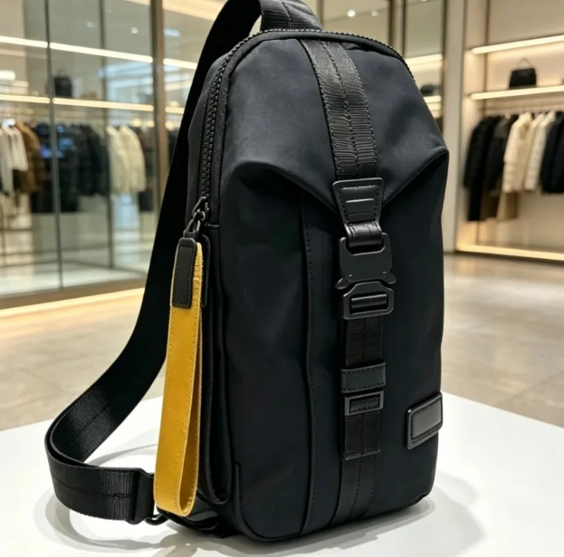 Trendy men's chest bag casual crossbody, lightweight travel shoulder sling bag, versatile daily use backpack.