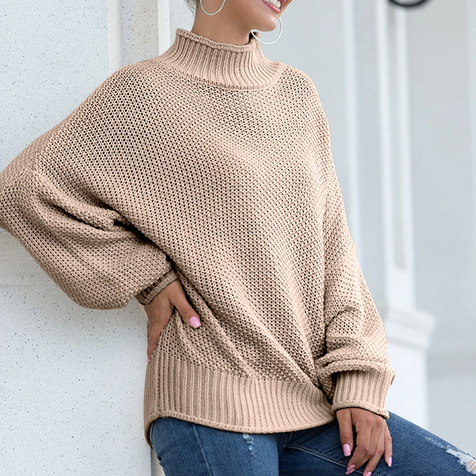 

Oversized Turtleneck Sweaters For Women Knit Pullover Spring Autumn Long Sleeve Causal Fashion Elegant Ladies Loose Jumpers