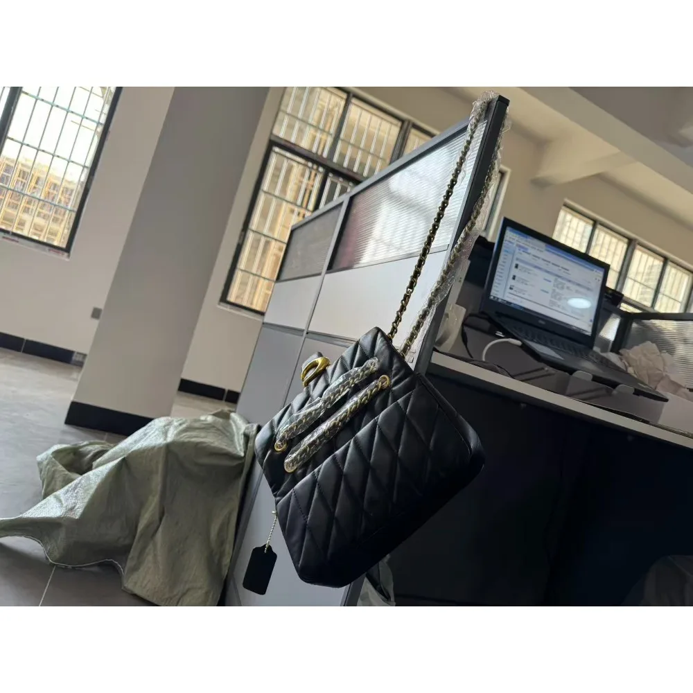 

Сумка-кроссбоди CaocH из стеганой кожи, женская, черная, с ромбовидным узором, золотая фурнитура, регулируемая цепочка, роскошная сумка через плечо