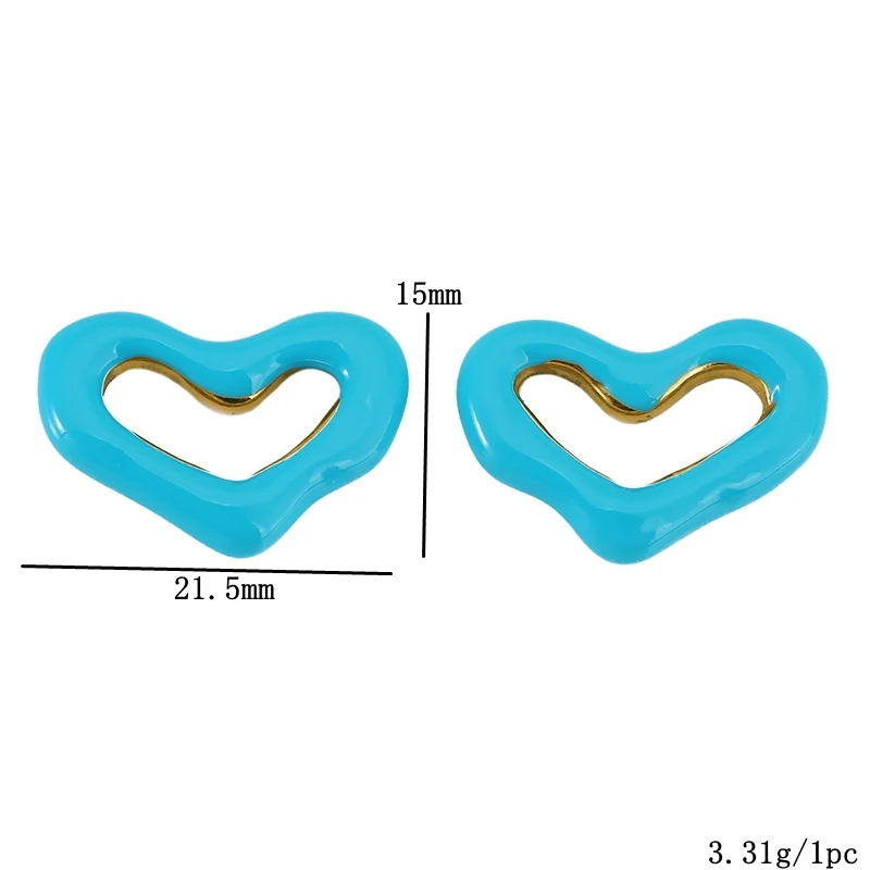 Breloques en forme de cœur en émail coloré en acier inoxydable, pendentifs pour Bracelets, bijoux, boucles d'oreilles, accessoires de fabrication de colliers, 3 pièces