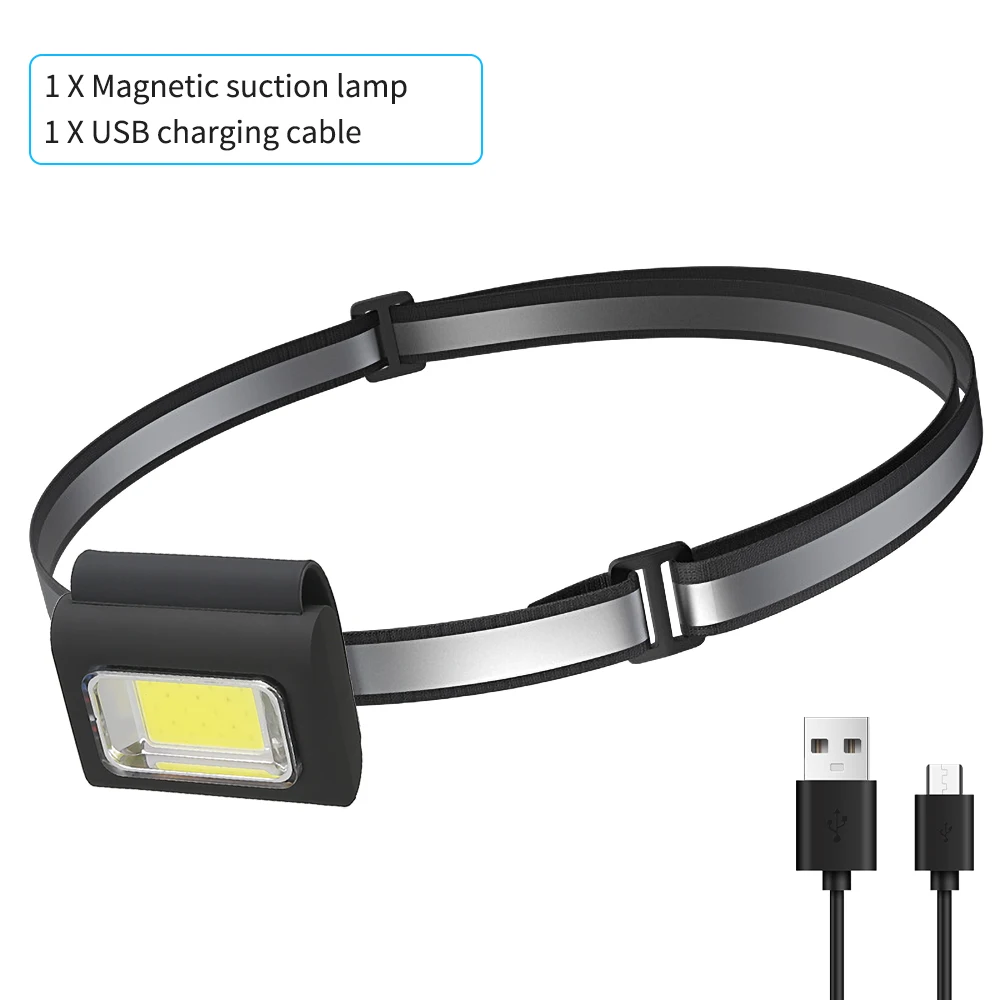 Multifunctionele Led Draagbare Lamp Met Magnetische Oplaadlamp Wasknijper Looplamp Siliconen Werk Koplamp Hond Ketting Licht