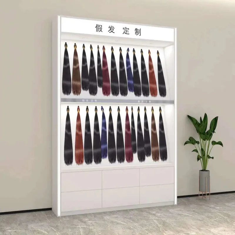 custom.Hair Extension Display Stand Cabinet Wig Display Rack Holder Hair Salon Shelf Wig Shop Display Furniture view 4