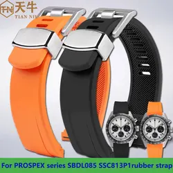 20mm22mm High-quality rubber watchband  For SEIKO PROSPEX SSC813P1 SSC909P1 for SRPE99K1 SRPA21J1 series men strap bracelet