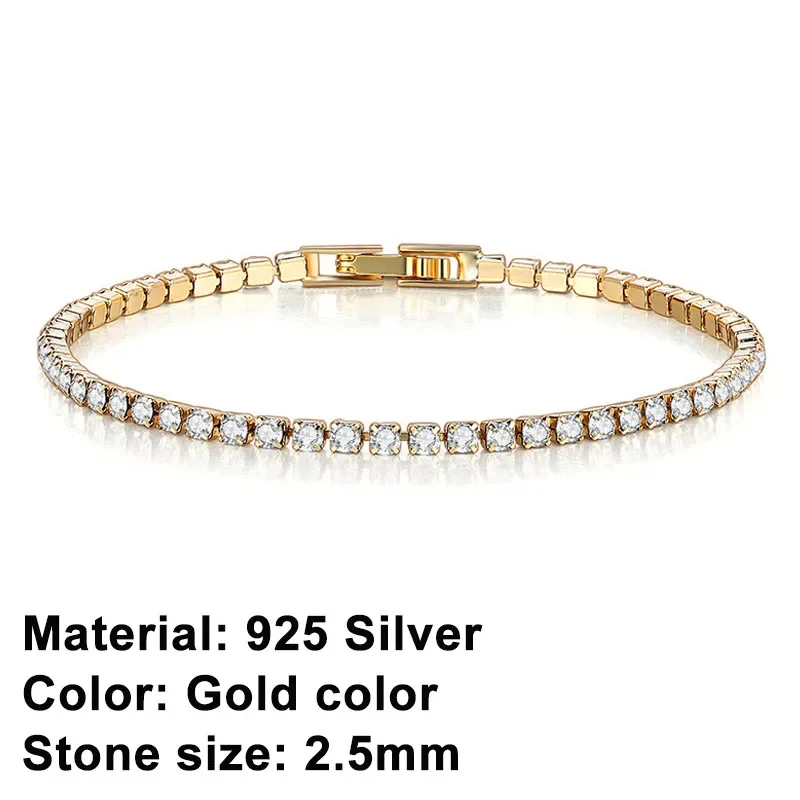 925 Sterling Silber Roségold Tennis-Armband Funkelnde Kristall-Zirkonia Hip-Hop Luxus Damenschmuck Überraschungsgeschenk