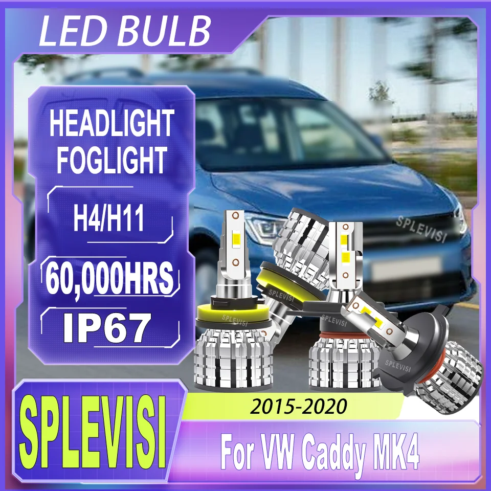 

LED Headlight Kit with Matching Fog Lights - 240W 24000LM 60000HRS Car Light Bulb For VW Caddy MK4 2015 2016 2017 2018 2019 2020