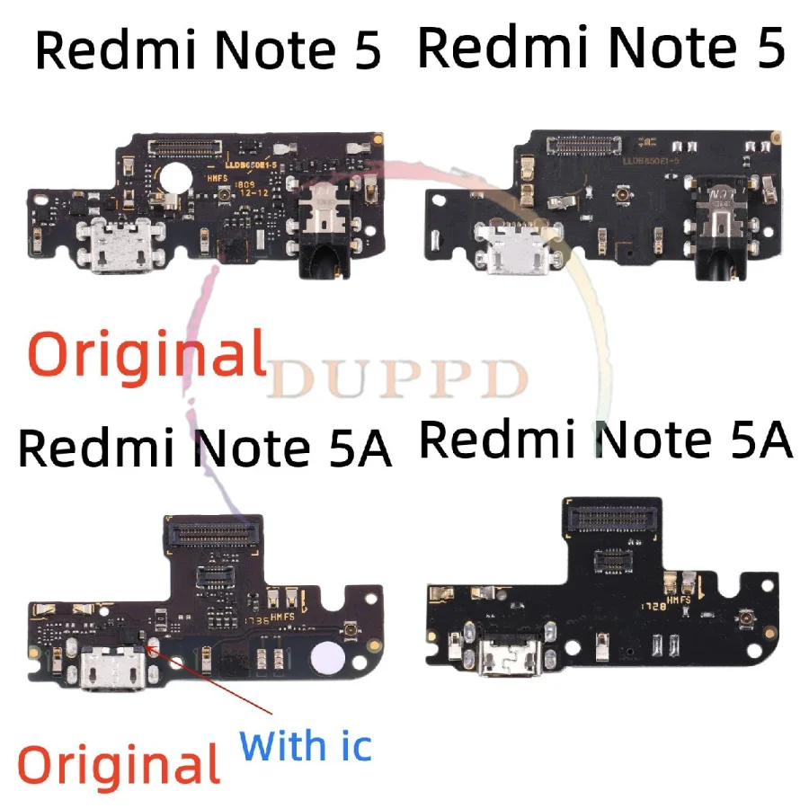 Original USB Power Charger Charging Port Board Dock Connector Flex Cable For Xiaomi Redmi Note 3 4 4X 5 5A Pro Replacement Parts